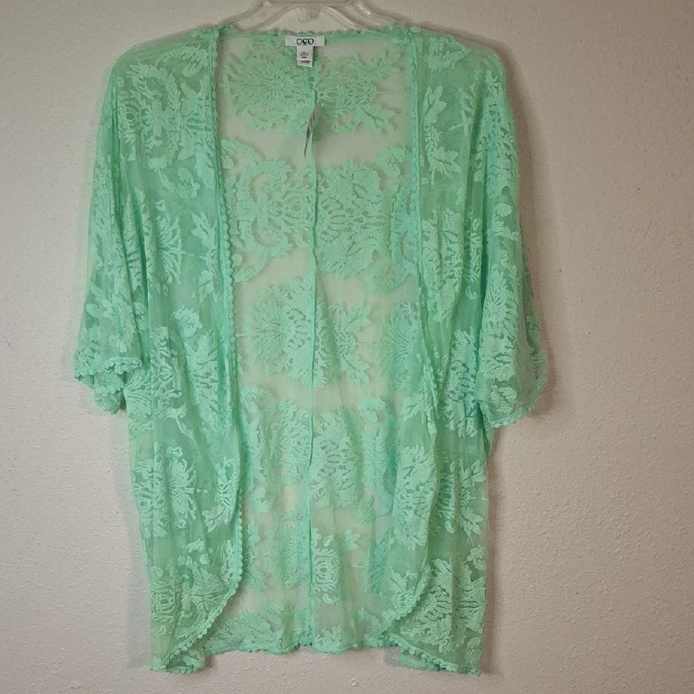 Cato Mint Green Lace Cardigan size XL NWT